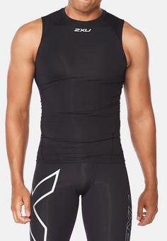 Rückansicht von 2XU Core Compression Sleeveless Funktionsshirt Herren black-silver