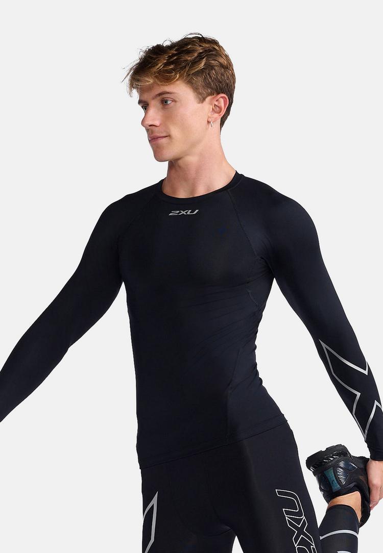 2XU 2XU Core Compression Long Sleeve Funktionsshirt Herren - black-silver - 4 | SportScheck