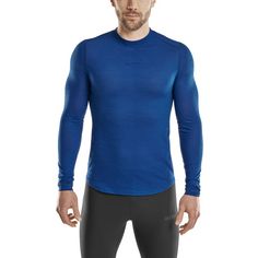 Rückansicht von CEP Merino Cold Weather Shirt Longsleeve Laufshirt Herren blue