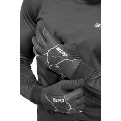 Rückansicht von CEP Reflective Gloves Laufhandschuhe black