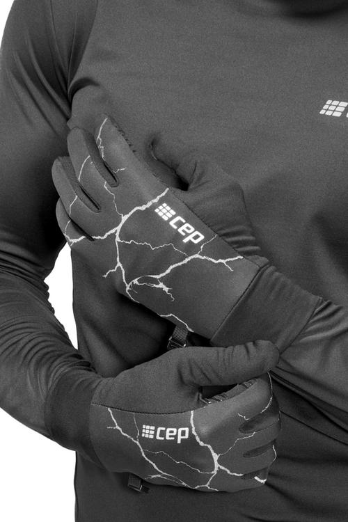 Rückansicht von CEP Reflective Gloves Laufhandschuhe black
