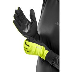 Rückansicht von CEP Reflective Gloves Laufhandschuhe black/neon yellow
