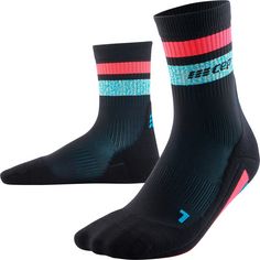 CEP Miami Vibes Running Compression Socks Laufsocken Damen black/blue&pink