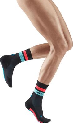 Rückansicht von CEP Miami Vibes Running Compression Socks Laufsocken Damen black/pink&sky