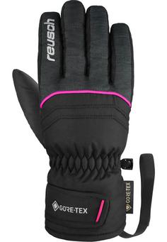 Rückansicht von Reusch GORE-TEX Teddy GORE-TEX Skihandschuhe Kinder 7771 blck/blck melang/pink glo