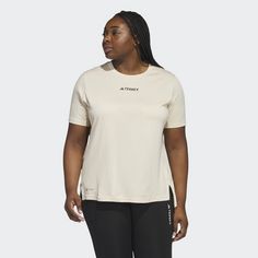 Rückansicht von adidas TERREX Multi T-Shirt – Große Größen T-Shirt Damen Sand Strata