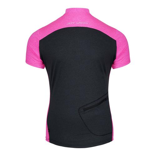 Rückansicht von Jeff Green Jule Funktionsshirt Damen Caviar/Neon Pink