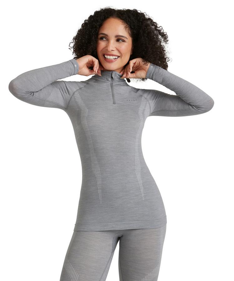 Falke Falke Longsleeve Zip Funktionsshirt Damen - grey-heather (3757) - 0 | SportScheck