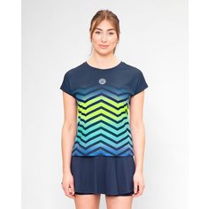 BIDI BADU Pure Wild Capsleeve Tennisshirt Damen Dunkelblau/mehrfarbig