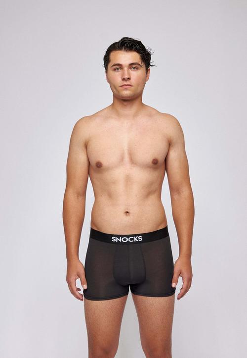 Rückansicht von Snocks Boxershorts aus Modal Boxershorts Herren Schwarz