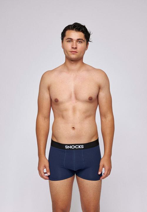 Rückansicht von Snocks Boxershorts aus Bio-Baumwolle Boxershorts Herren Mix (Rot/Olive/Blau)