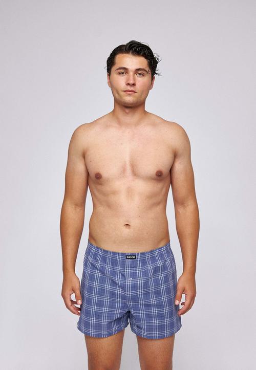 Rückansicht von Snocks Boxershorts Herren Karo