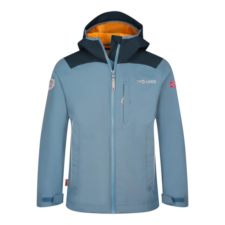 Trollkids Trollkids Bergen Regenjacke Kinder - Stahlblau/Schwarz/Mango - 0 | SportScheck