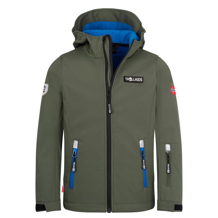 Trollkids Trollkids Oslofjord Softshelljacke Kinder - Efeugr&uuml;n/Mittelblau - 0 | SportScheck