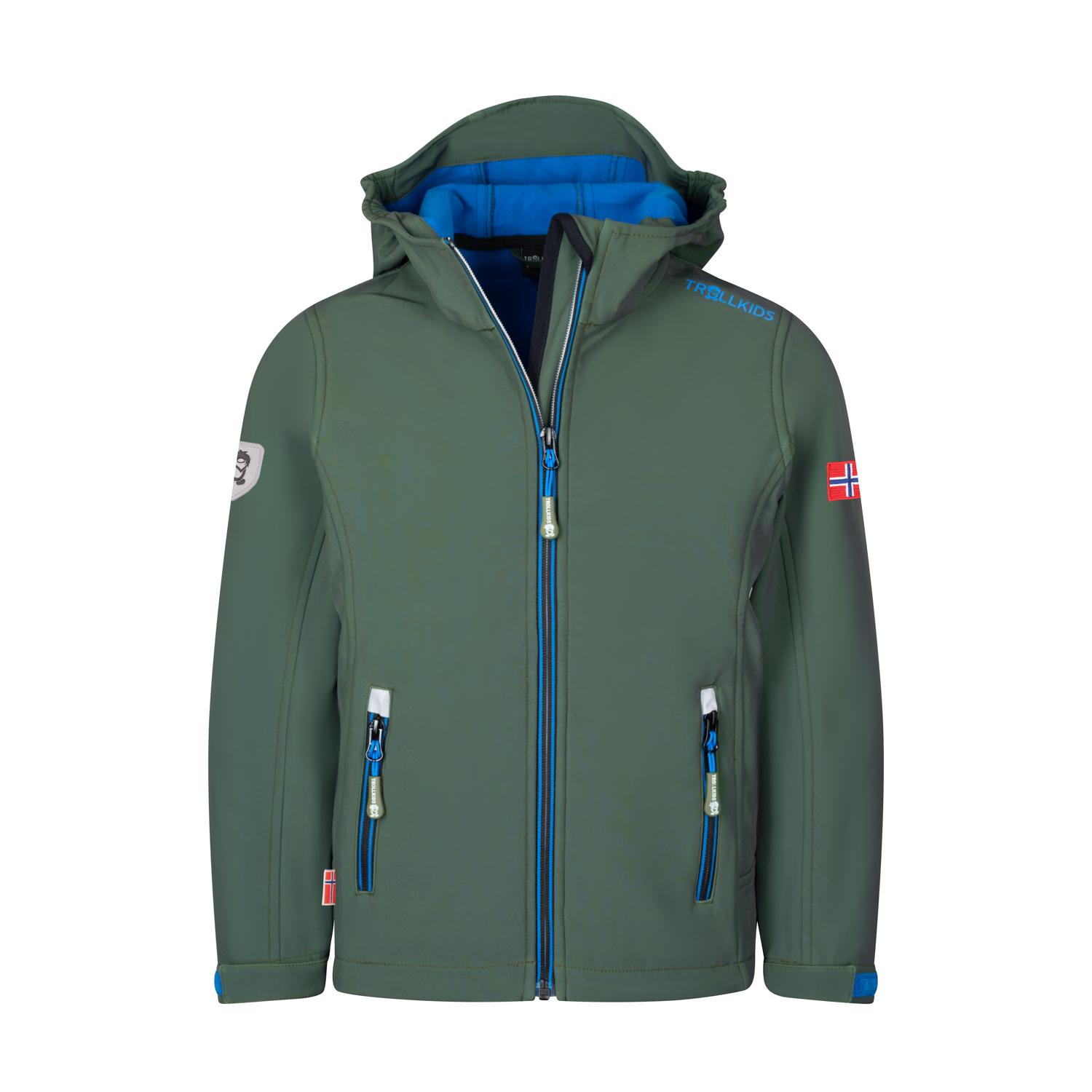Trollkids Trollfjord Softshelljacke Kinder Efeugrün/Mittelblau/Schwarz