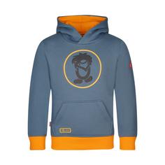 Trollkids Troll Hoodie Kinder Stahlblau/Schwarz/Mango