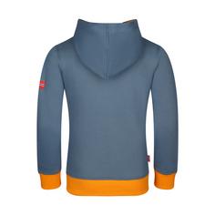 Rückansicht von Trollkids Troll Hoodie Kinder Stahlblau/Schwarz/Mango