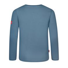 Rückansicht von Trollkids Stavanger Longshirt Kinder Stahlblau/Schwarz/Mango