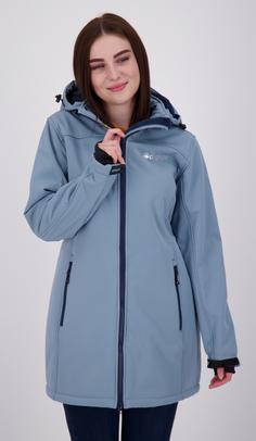 Rückansicht von DEPROC active KEELE PEAK Softshelljacke Damen light blue