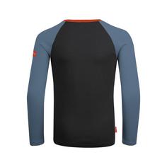 Rückansicht von Trollkids Preikestolen Longshirt Kinder Schwarz/Stahlblau/Getrocknete Chilis