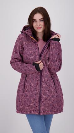 Rückansicht von DEPROC active KEELE PEAK Softshelljacke Damen wine print