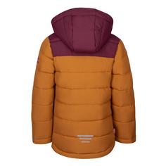 Rückansicht von Trollkids Gryllefjord Winterjacke Kinder Burgunderrot/Karamell-Braun/Lachsrosa