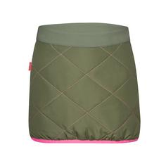 Trollkids Rondane Minirock Kinder Dunkle Olive/Hellmagenta