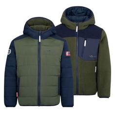 Trollkids Sandvika Fleecejacke Kinder Efeugrün/Marine