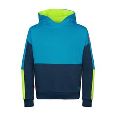 Trollkids Rondane Hoodie Kinder Mitternachtsblau/Vivid-Blau/Helles Limegrün