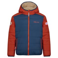 Rückansicht von Trollkids Sandvika Fleecejacke Kinder Wüstensand/Mystik Blau/Rostrot