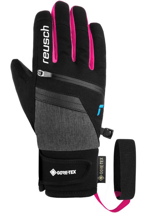 Rückansicht von Reusch GORE-TEX Travis GORE-TEX Junior Skihandschuhe Kinder 7771 blck/blck melang/pink glo