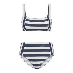 Rückansicht von VENICE BEACH Bustier-Bikini Bikini Set Damen marine-weiß