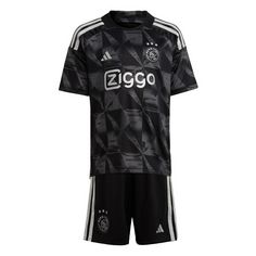 adidas Ajax 23/24 Mini-Ausweichausrüstung Fußballtrikot Kinder Black