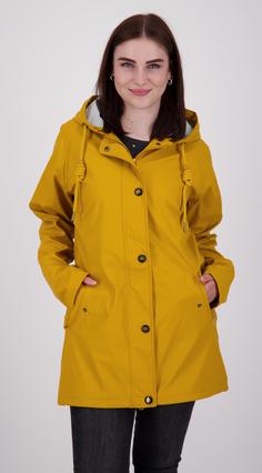 Rückansicht von ANKERGLUT ANKERGLUTNEBEL Regenjacke Damen mustard