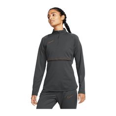 Nike Dri-FIT Academy HalfZip Sweatshirt Damen Funktionssweatshirt Damen graurot