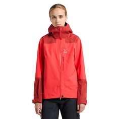Rückansicht von Haglöfs ROC Sloper Proof Jacket Hardshelljacke Damen Poppy red/Corrosion