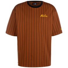 New Era Pinstripe T-Shirt Herren braun / schwarz