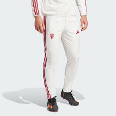 Rückansicht von adidas Manchester United Anthem Hose Trainingshose Herren Cloud White / Crystal White