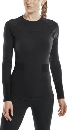 Rückansicht von CEP Merino Skiing Base Shirt Longsleeve Laufshirt Damen black