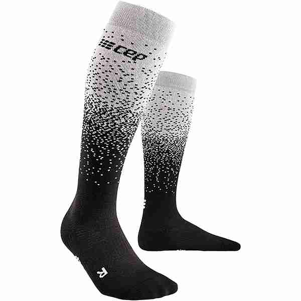 CEP Snowfall Skiing Compression Socks Tall Laufsocken Herren black/off white