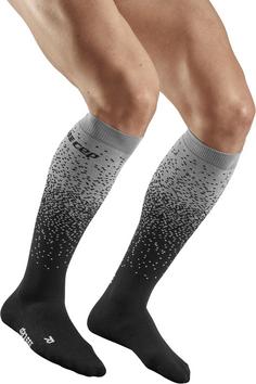 Rückansicht von CEP Snowfall Skiing Compression Socks Tall Laufsocken Herren black/off white