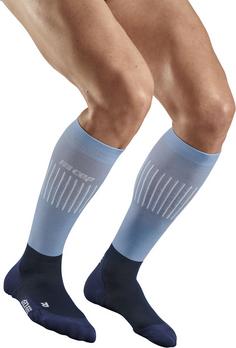 Rückansicht von CEP Ultralight Skiing Compression Socks Tall Laufsocken Herren light blue/blue
