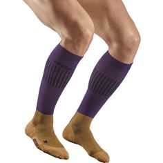 Rückansicht von CEP Ultralight Skiing Compression Socks Tall Laufsocken Herren purple/brown