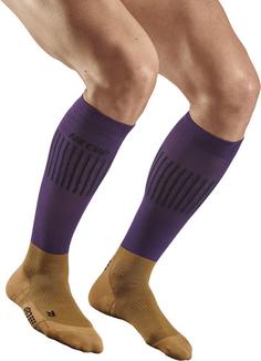 Rückansicht von CEP Ultralight Skiing Compression Socks Tall Laufsocken Herren purple/brown