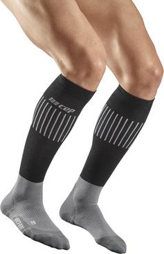 Rückansicht von CEP Ultralight Skiing Compression Socks Tall Laufsocken Herren black/grey
