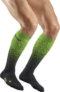 Rückansicht von CEP Snowfall Skiing Compression Socks Tall Laufsocken Herren black/green