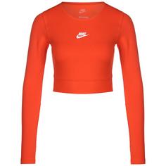 Nike Crop Top Dance Langarmshirt Damen rot / silber