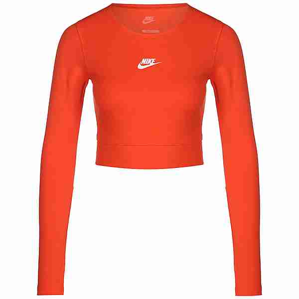 Nike Crop Top Dance Langarmshirt Damen rot / silber