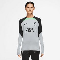 Nike FC Liverpool Strike Crew Drill Funktionssweatshirt Damen grau / schwarz