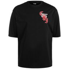New Era NBA Chicago Bulls Team Graphic T-Shirt Herren schwarz / rot